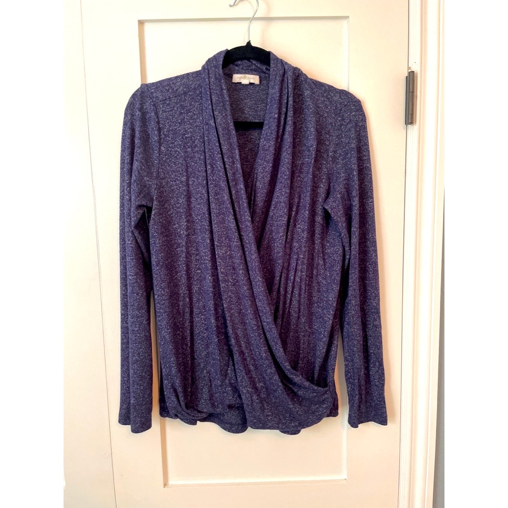 Anthropologie Pure Good Lounge Sweater, Faux Wrap, Medium